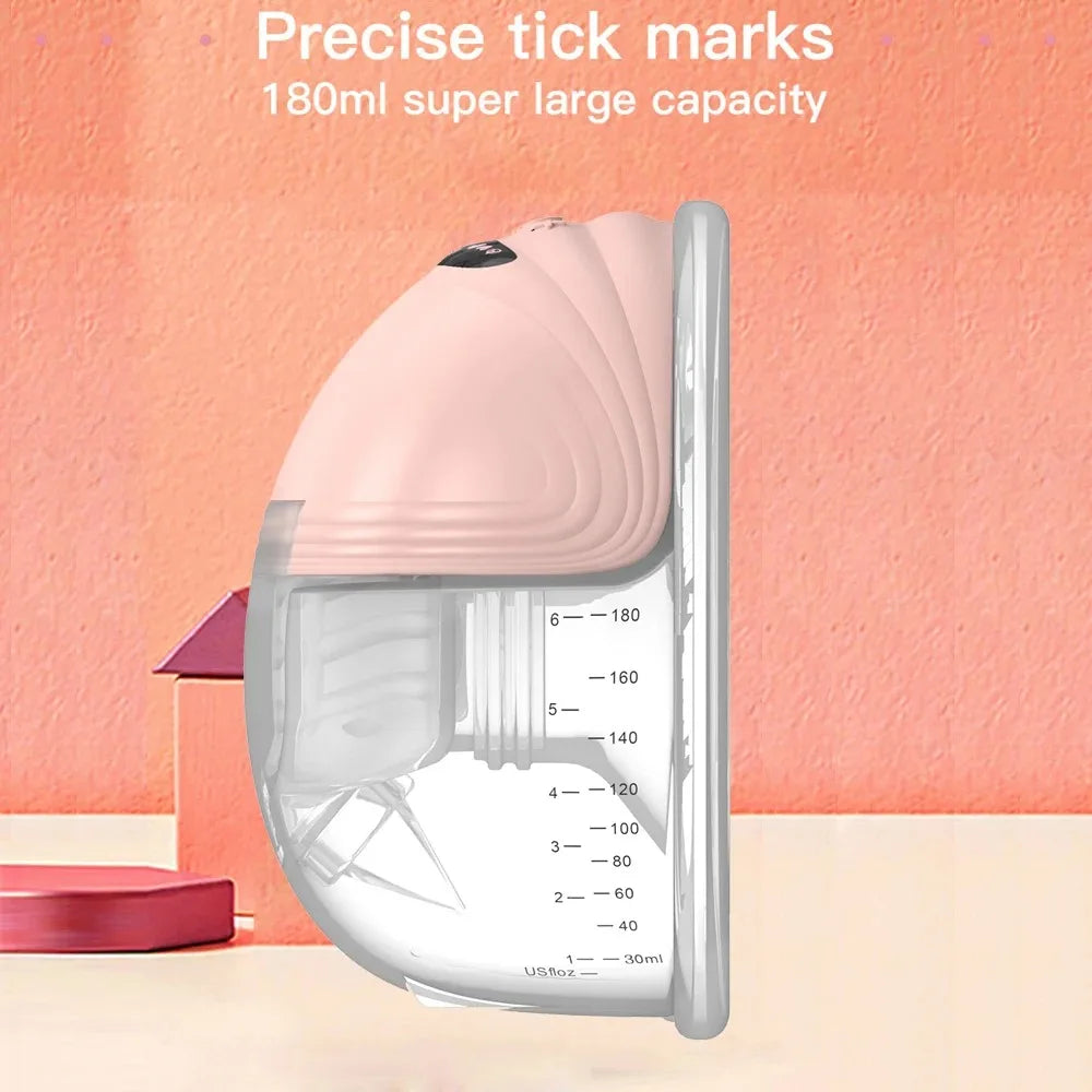 Portable Electric Breast Pump Wearable for Breastfeeding Hands Free 3 Modes 12 Suction Low Noise with 24mm Silicone