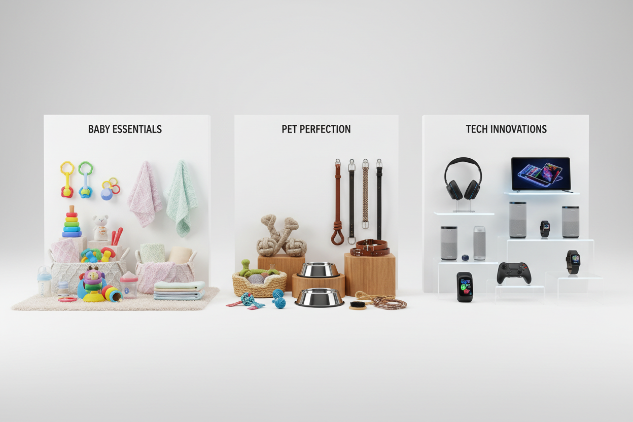baby, pet and electronic products